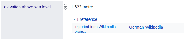 Wikidata editor showing outdated elevation above sea level for Mount Bartle Frere that was imported from German Wikipedia